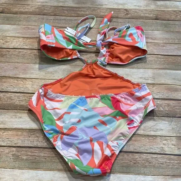 Sanctuary Summer Palms Cutout One-Piece NWT - Picture 4 of 5